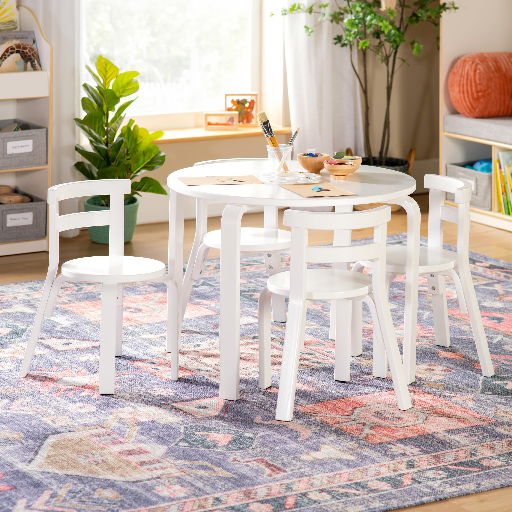 Amazon.com: Guidecraft Nordic Table and Chair Set-White: Wood